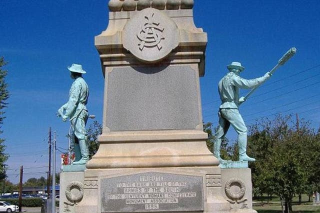The monument was erected in 1895 and represents a 'dark chapter in history'