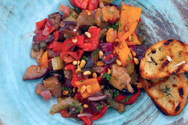 Colouful medley: Caponata Siracusa is great as a snack on bread or toast