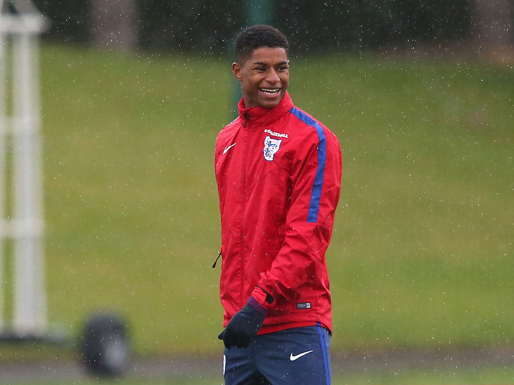 Marcus Rashford during an England training session ahead of the friendly with Australia