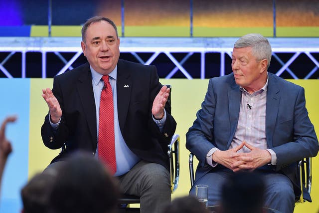Alex Salmond and  Alan Johnson during 'How Should I Vote? - The EU Debate'