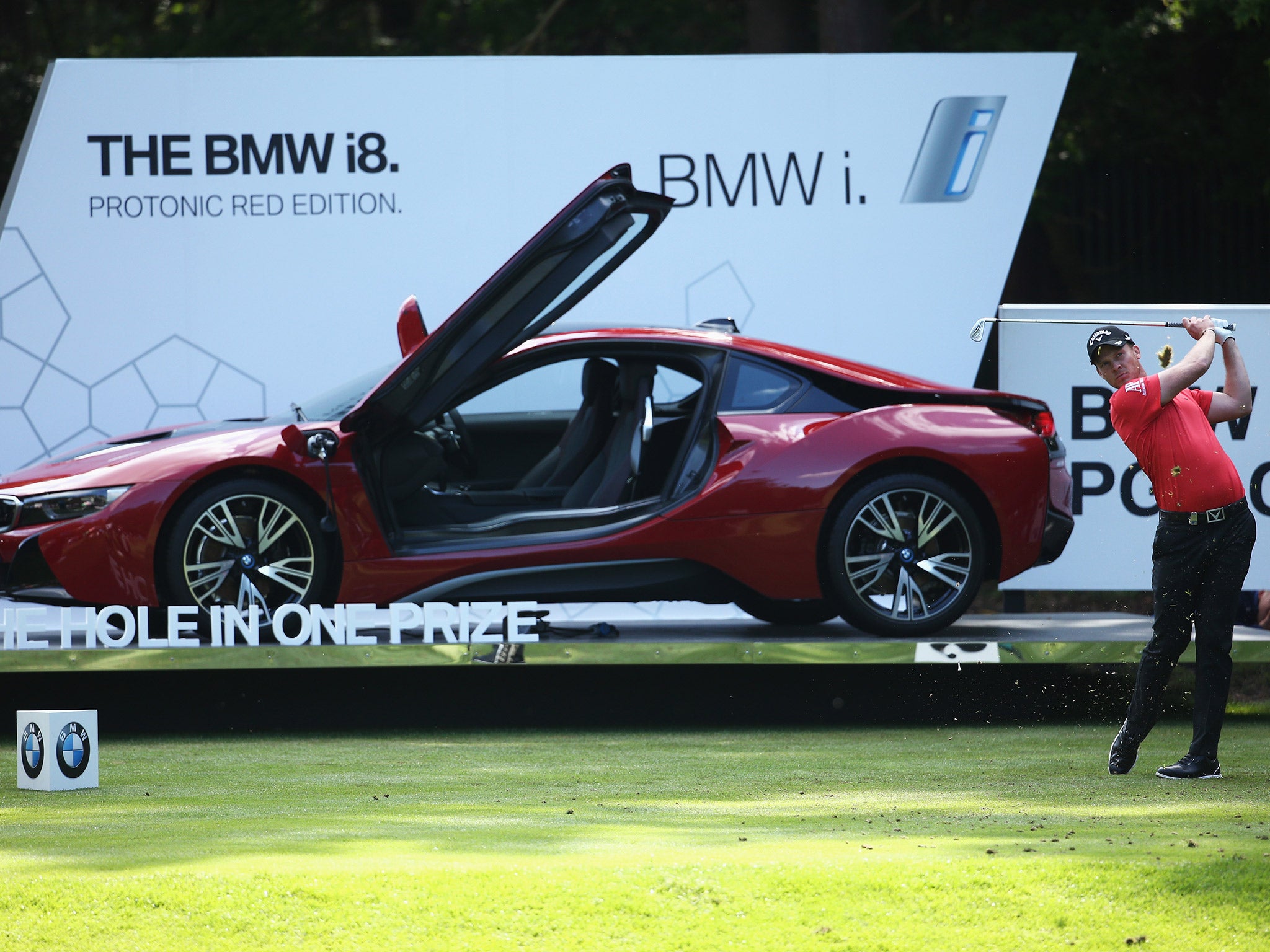A BMW i8 is available for anyone who hits a hole-in-one on the 14th