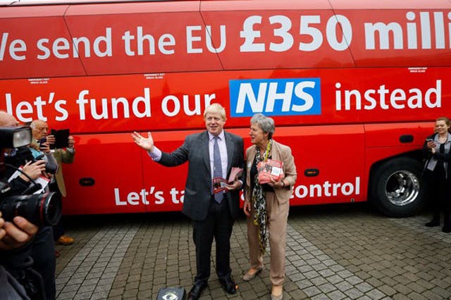 #BrexitJustice criticises the claim's made on Vote Leave's battle bus.