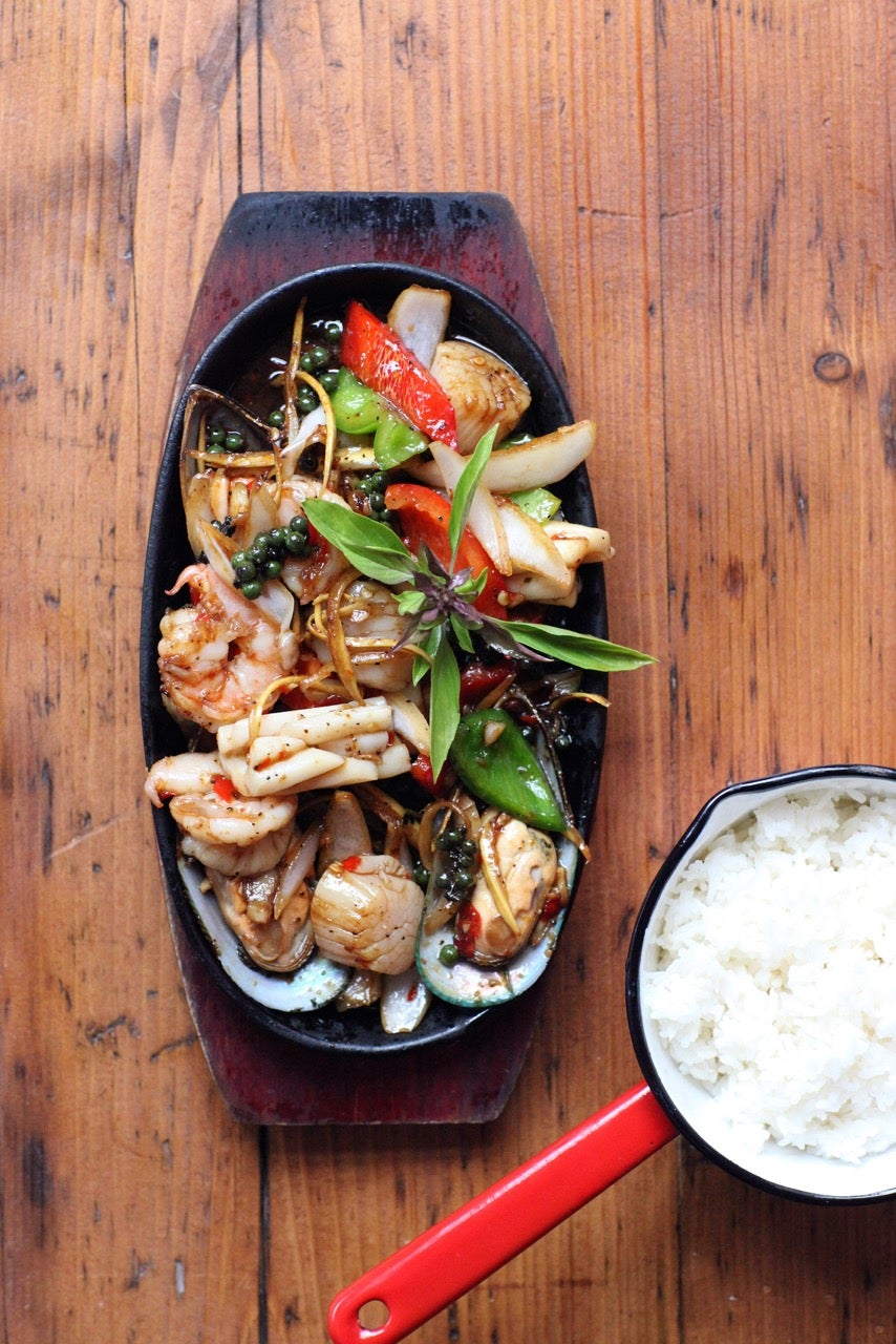 Spicy seafood hotplate