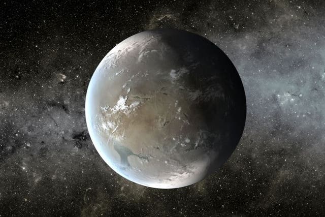 Because of Kepler 62f's distance from its host star, it would need the greenhouse effect of a thick carbon dioxide-rich atmosphere to keep its water from freezing
