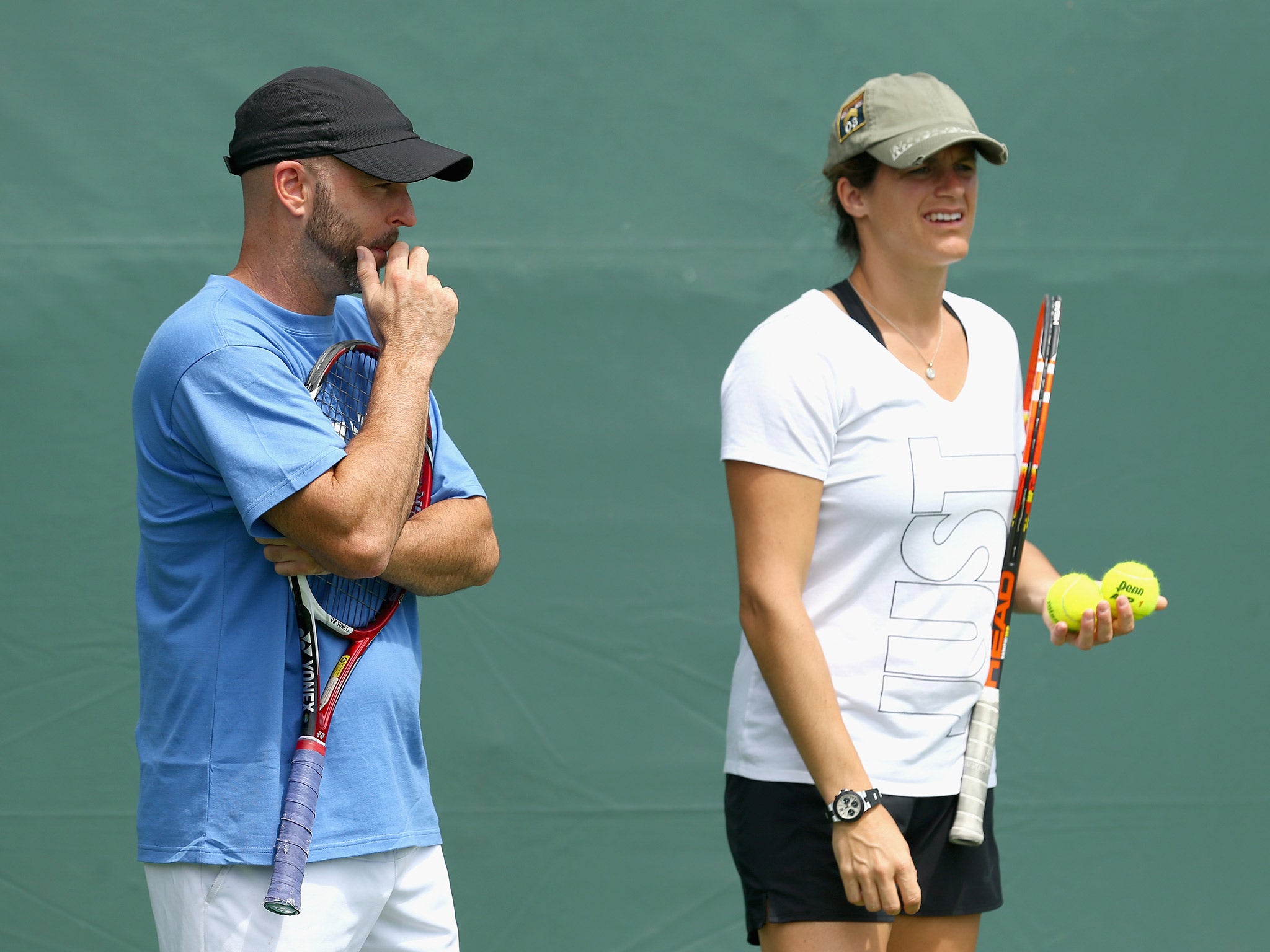 Jamie Delgado alongside Murray's former coach Amelie Mauresmo