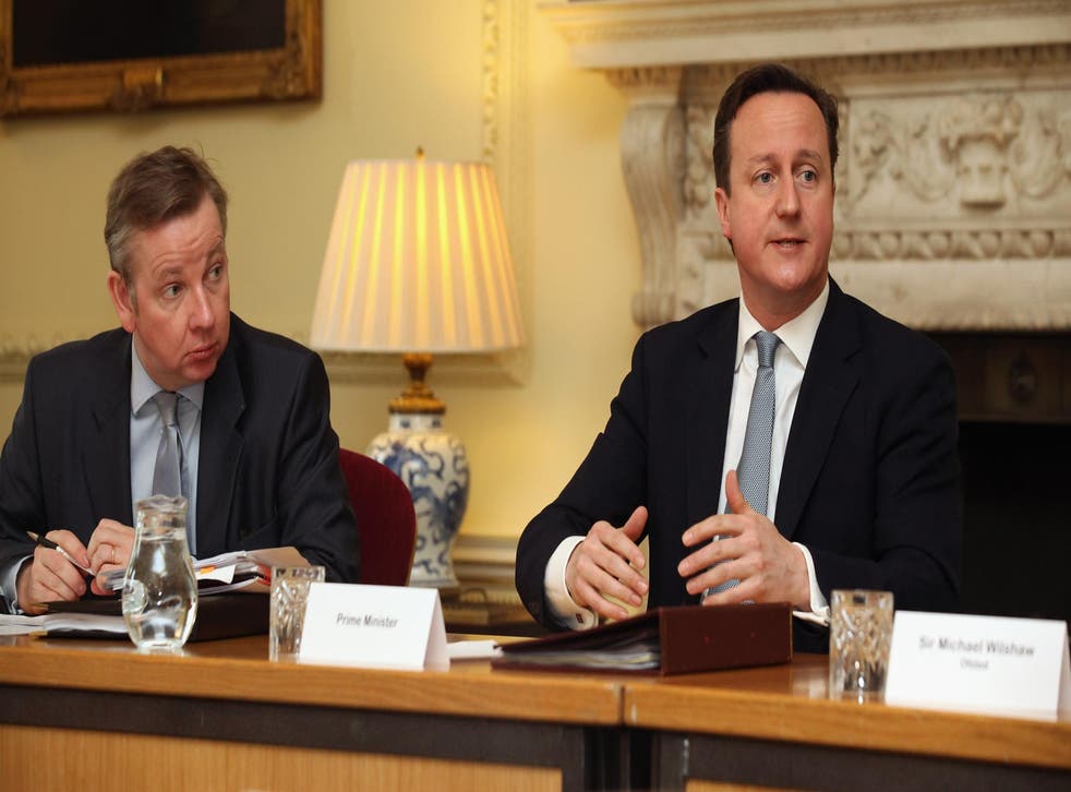 David Cameron and Michael Gove in Downing Street