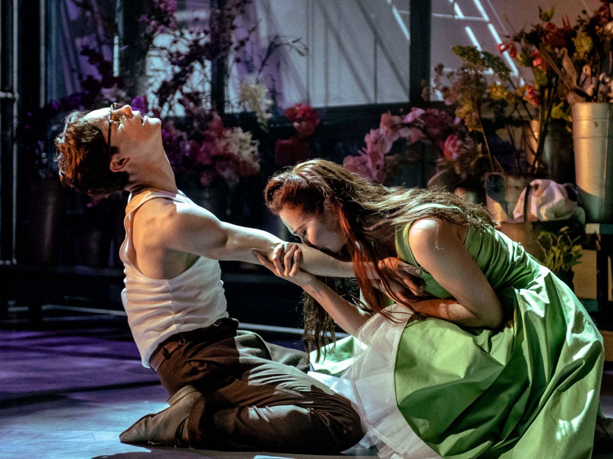 Daniel Collins (Dr Jekyll) and Rachel Muldoon (Dahlia) in Jekyll and Hyde at The Old Vic