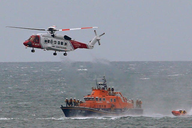 (File photo) A search and rescue helicopter and lifeboats were involved in the operation