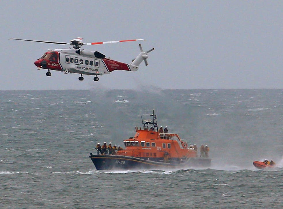 (File photo) A search and rescue helicopter and lifeboats were involved in the operation