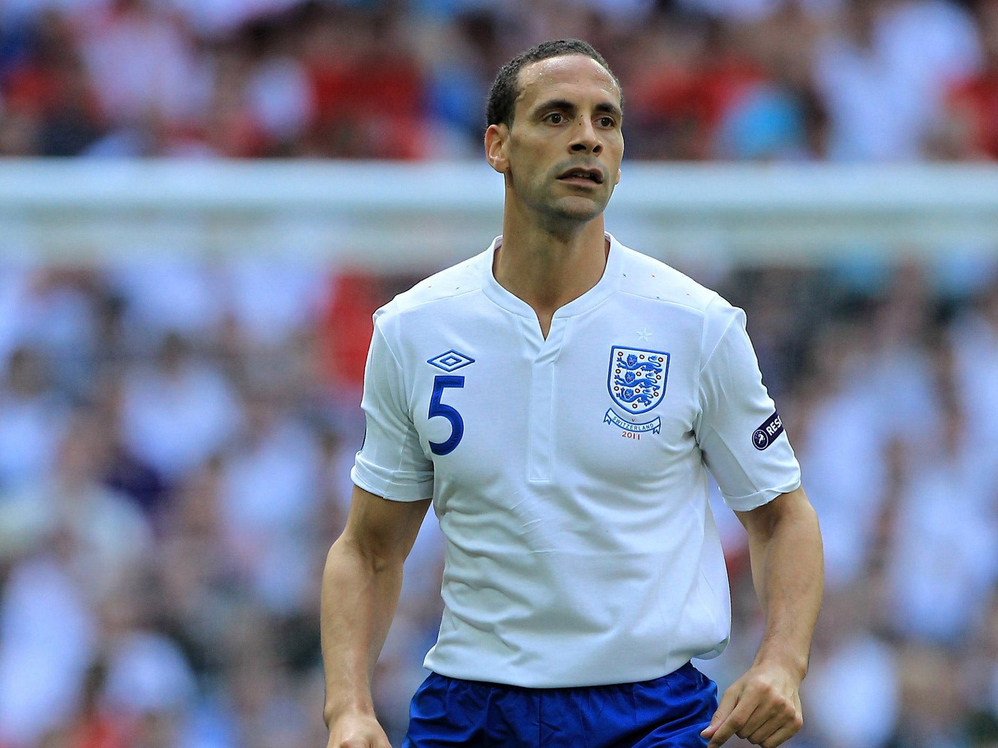 Rio Ferdinand in action for England in 2011
