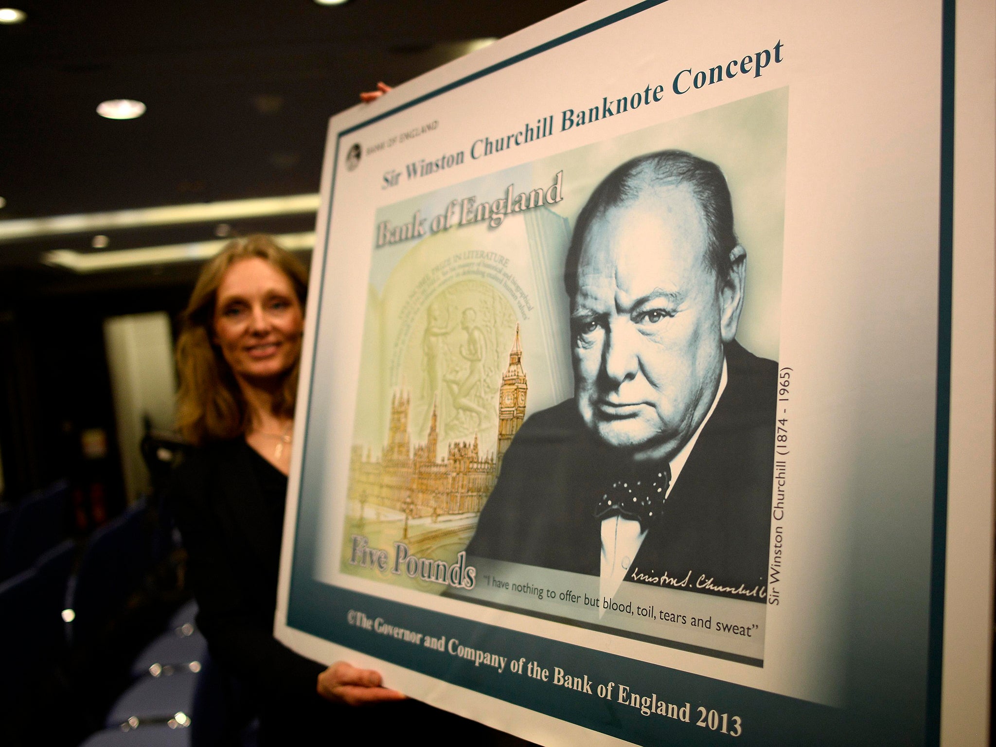 Sir Churchill will replace Elizabeth Fry on British £5 notes