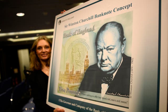 Sir Churchill will replace Elizabeth Fry on British £5 notes