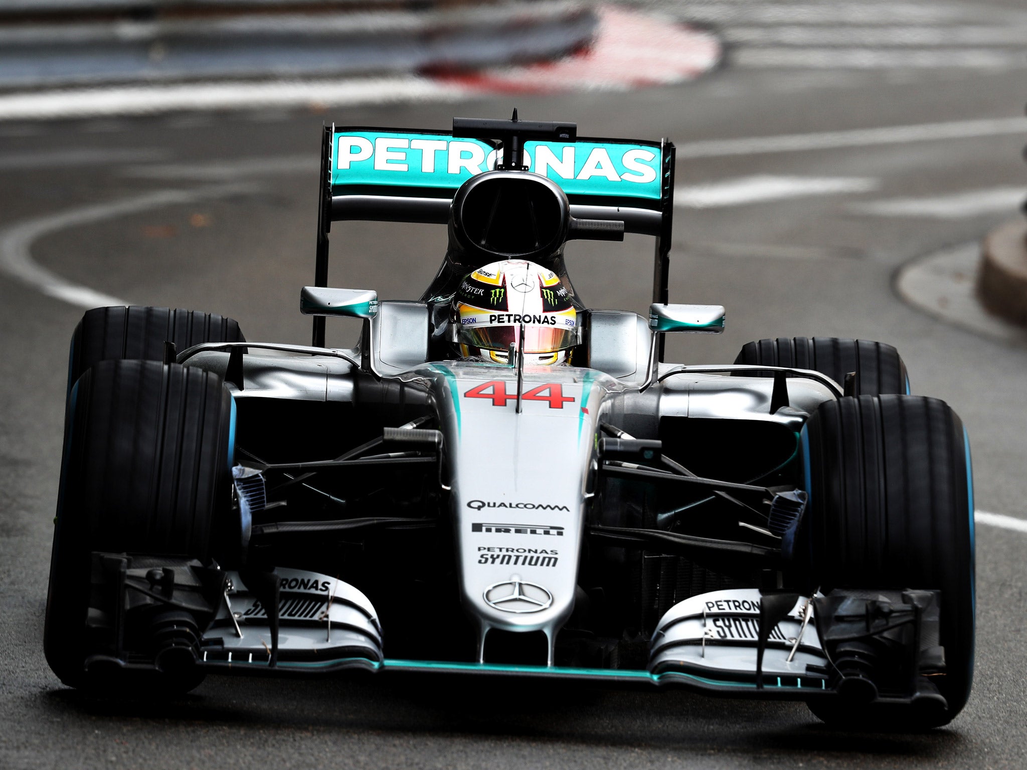 Lewis Hamilton took the lead when Daniel Ricciardo pitted for intermediates