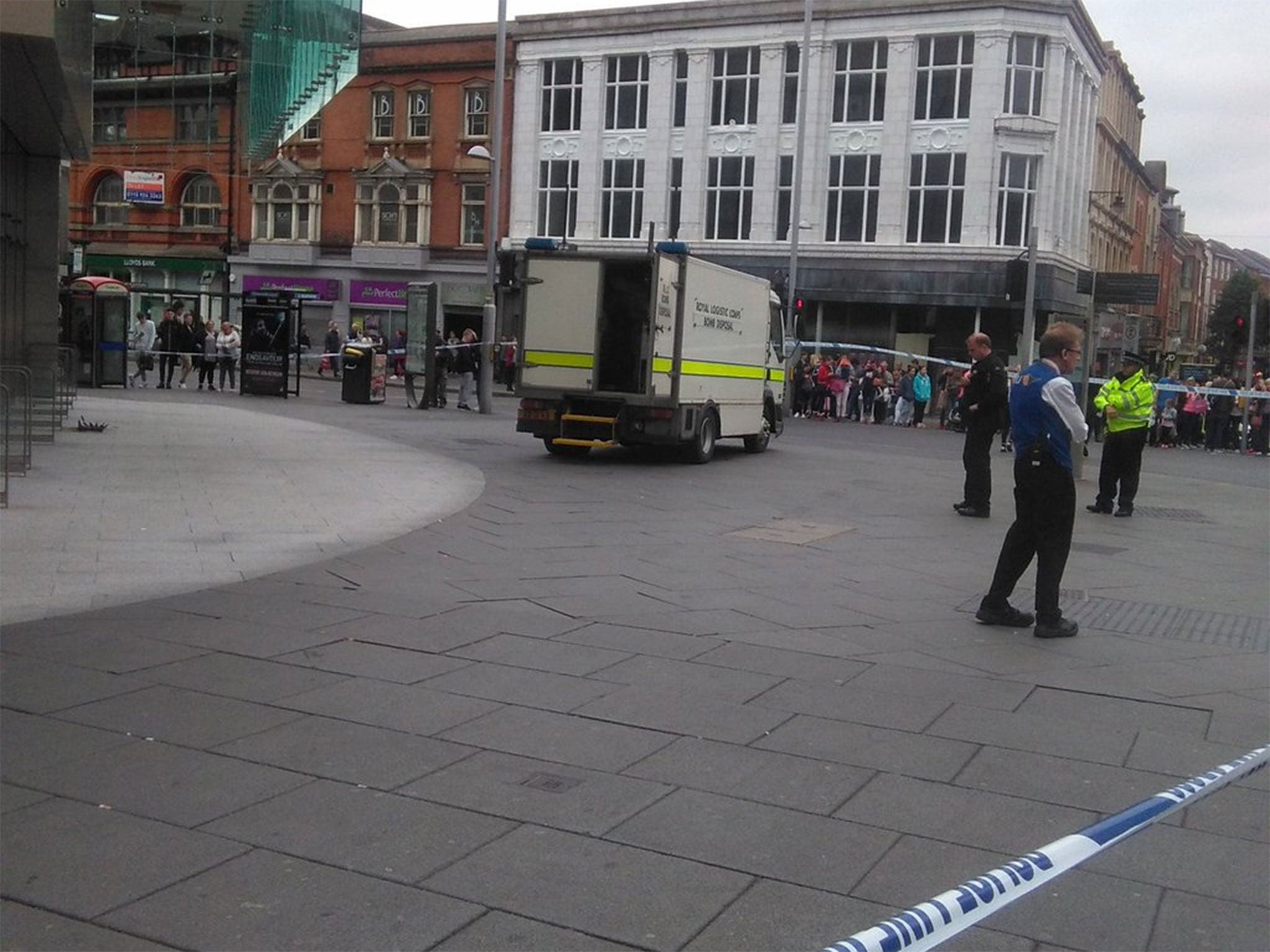 Bomb disposal team at the scene in Nottingham