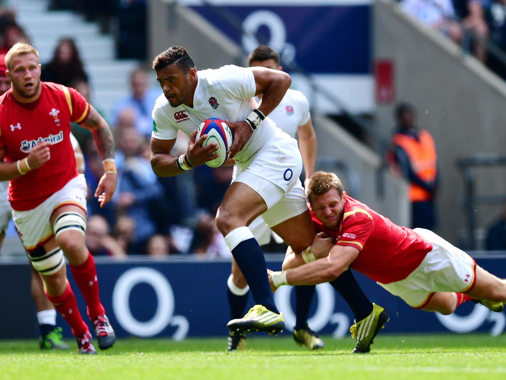 Luther Burrell scored England's first try against Wales