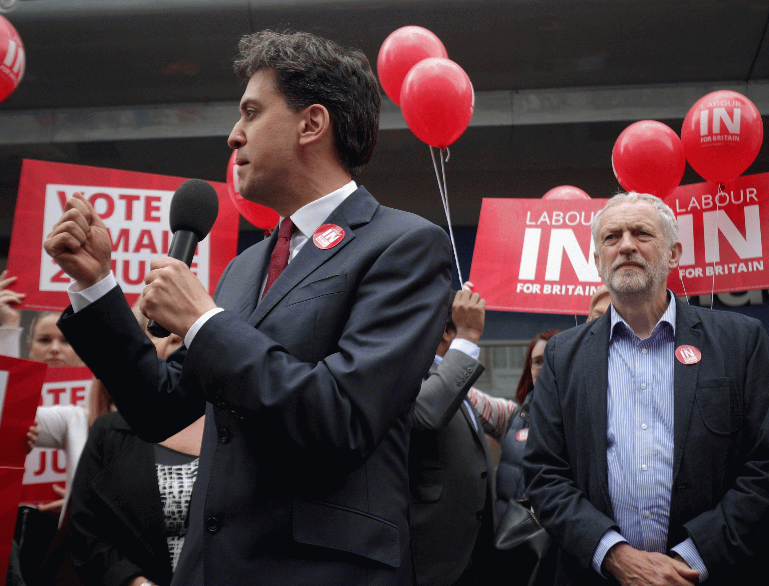 Miliband and Corbyn had their first major appearance together on Friday