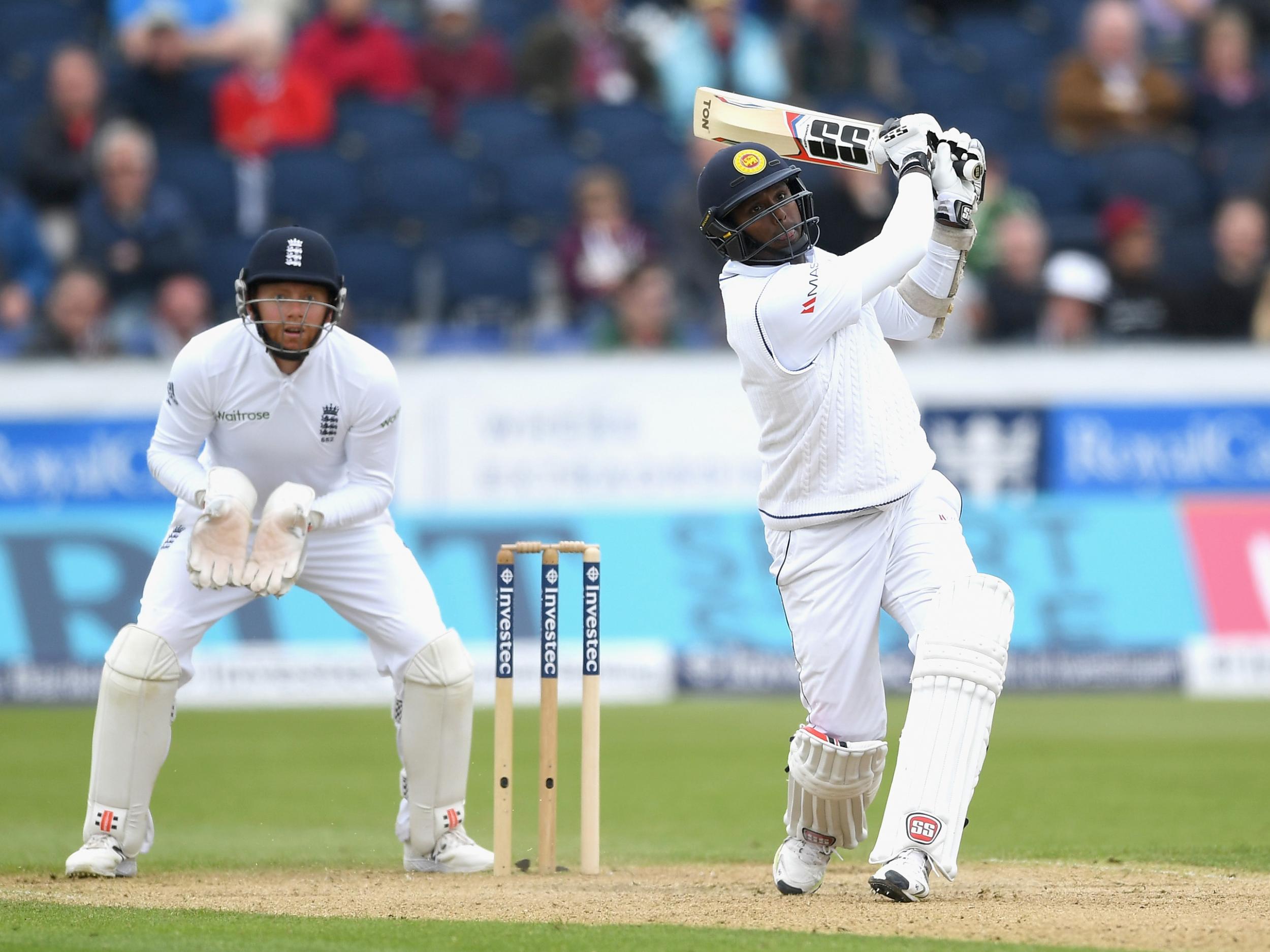 A true captain’s innings of 80 from Angelo Mathews kept the guests in it