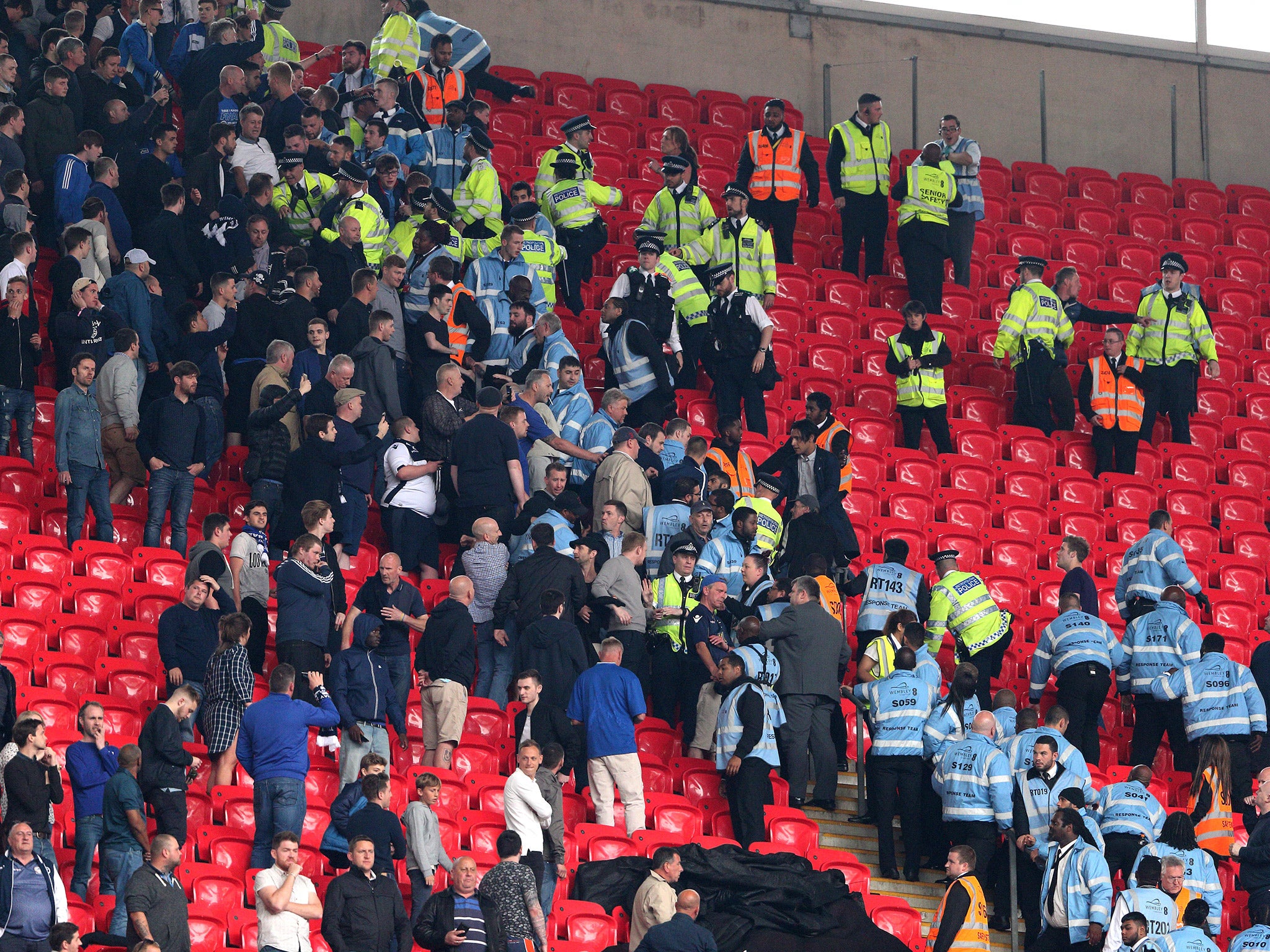 The majority of Barnsley fans fled to safety