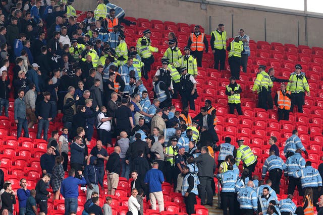The majority of Barnsley fans fled to safety