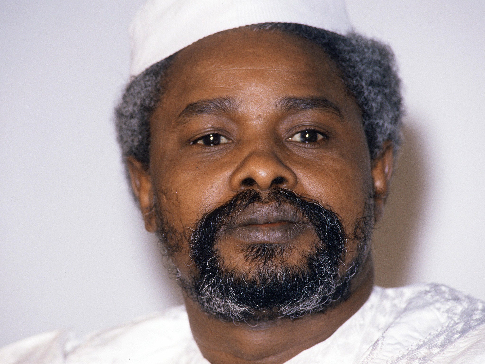 A file photo taken on January 17, 1987 shows then Chadian President Hissen Habre in N'Djamena.