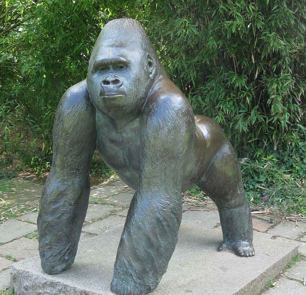 A statue of Jambo at Durrell Wildlife Park in Jersey