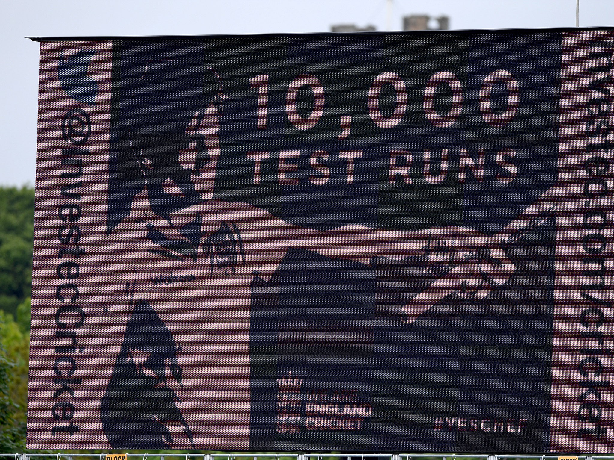 A tribute to England captain Cook appeared on the big screen in Durham