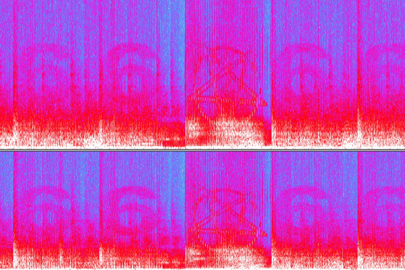 What appears when the track 'Cyberdemon' is run through a spectogram