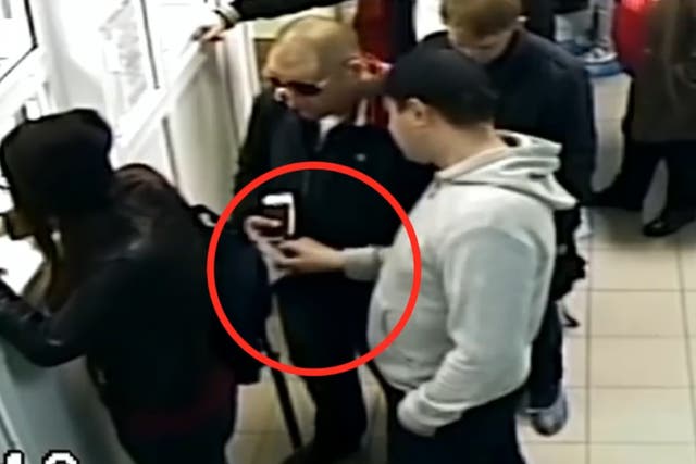 Pickpocket caught on CCTV robbing an unsuspecting queue-jumper