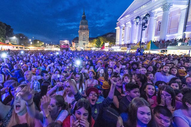 Three women went straight to police at the Schlossgrabenfest music festival in Darmstadt, complaining they had been encircled then sexually harassed by a group of men