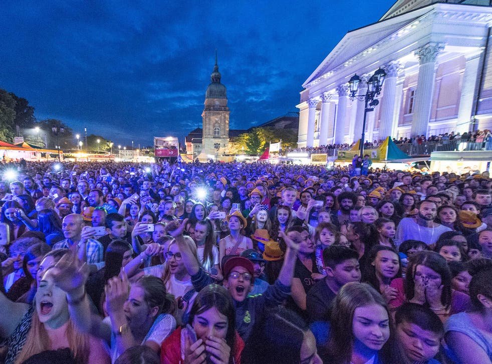 Three women went straight to police at the Schlossgrabenfest music festival in Darmstadt, complaining they had been encircled then sexually harassed by a group of men