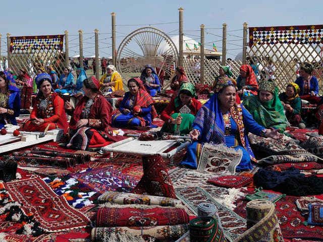 <p>Celebrations of Nowruz (New Year) outside Turkmenistan’s capital Ashgabat</p>
