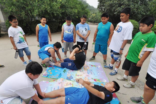 Children in China are being sent to weight-loss summer camps such as this one in hengzhou city, central China's Henan Province
