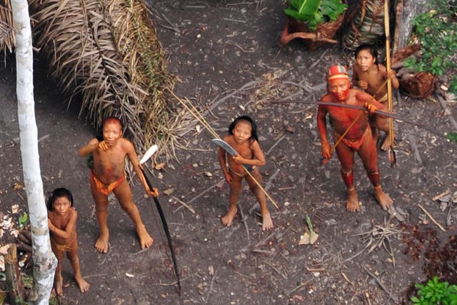 Uncontacted Brazilian people, photographed from the air