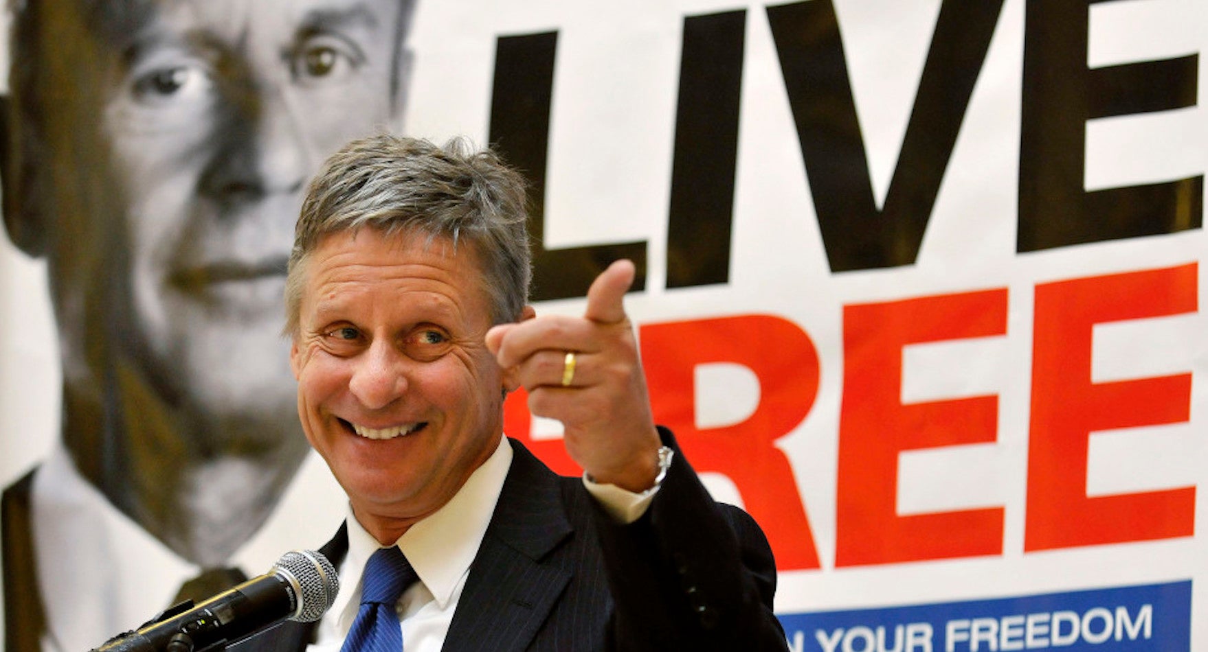 Gary Johnson points in 2011. Eddie Moore/Albuquerque Journal/Associated Press