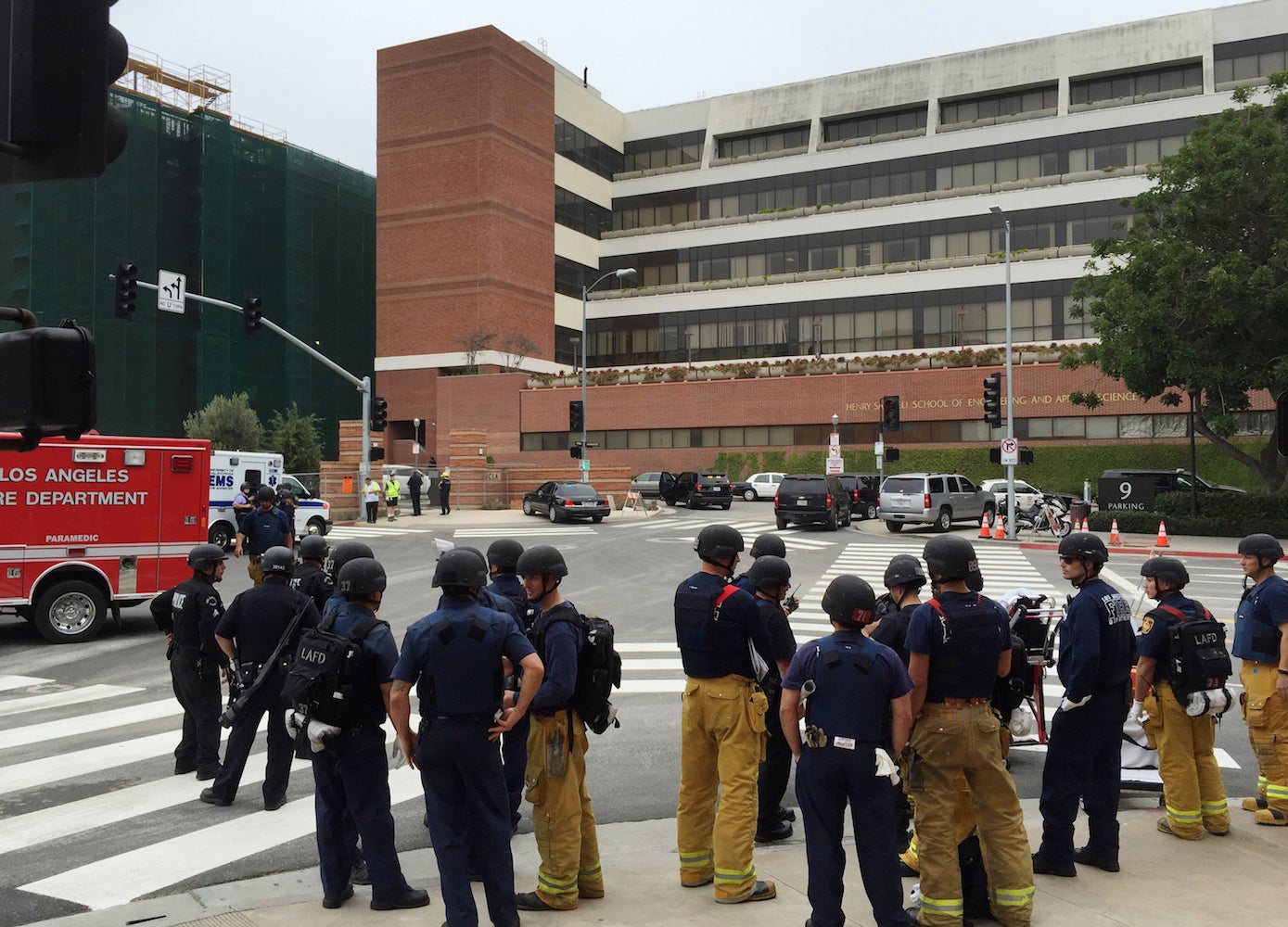 Police on the scene at UCLA, following reports of a shooting on the Westwood campus