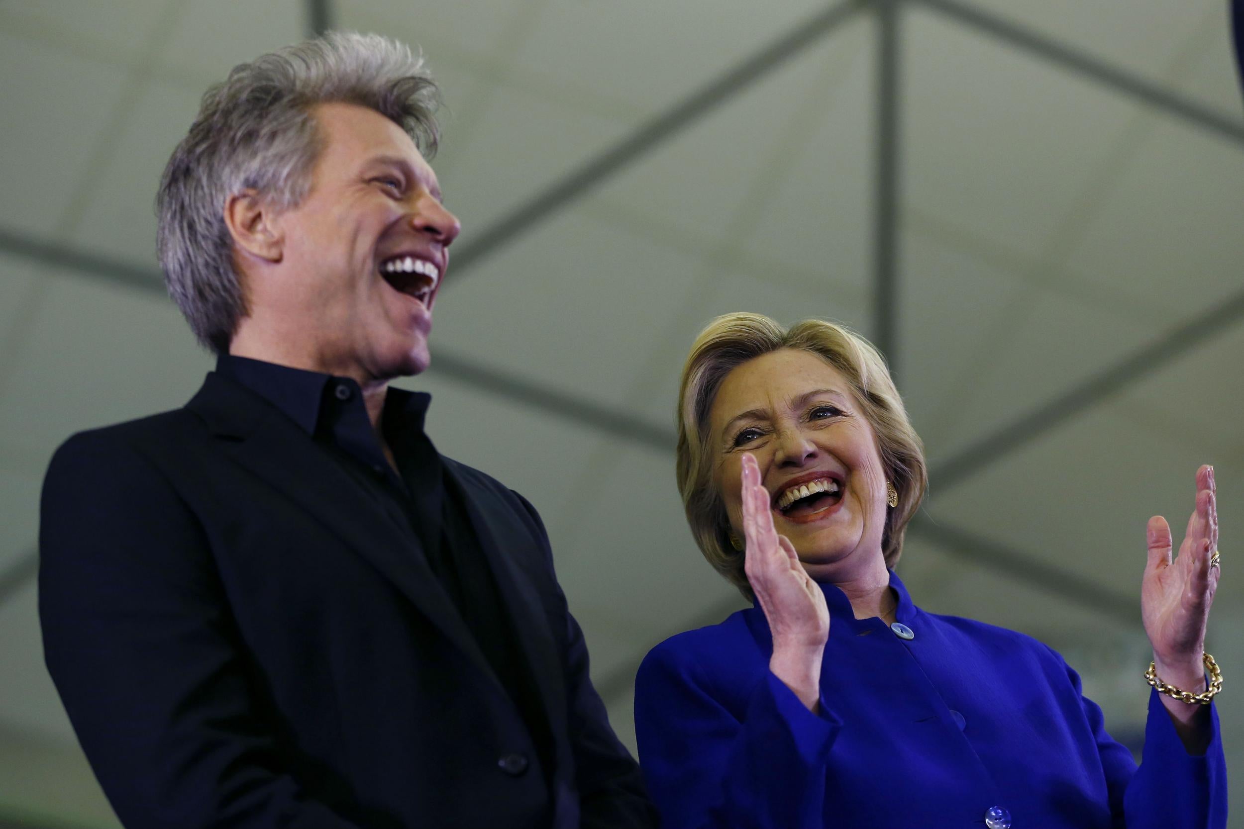 Hillary Clinton with Jon Bon Jovi