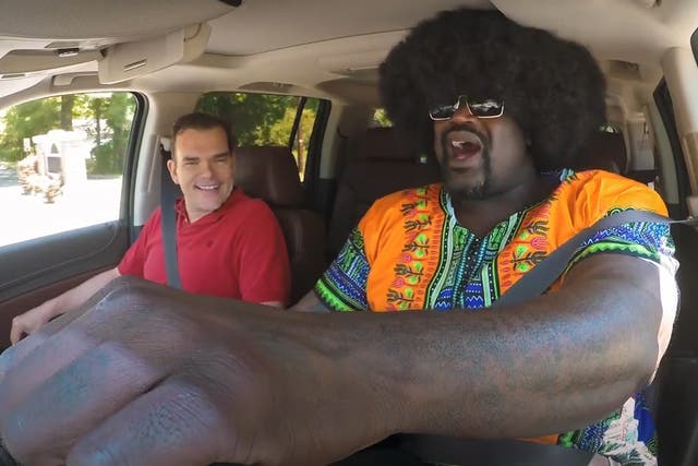 Shaquille O'Neal raps and sings with passengers as undercover Lyft driver