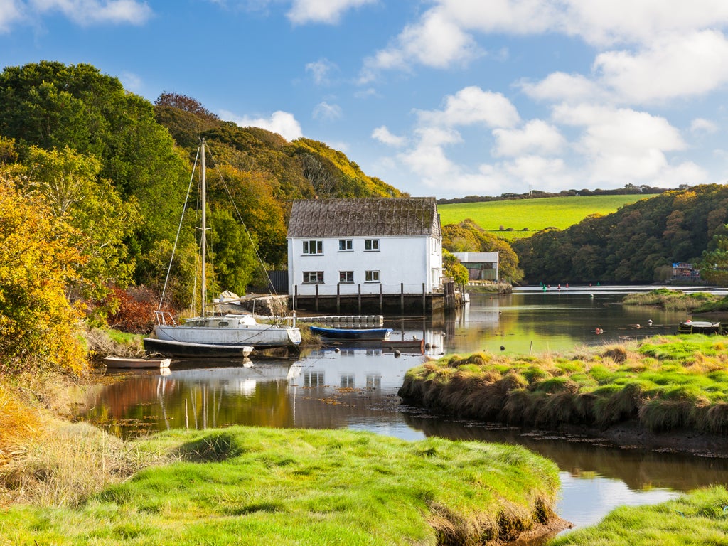 The village of Gweek on the Helford River