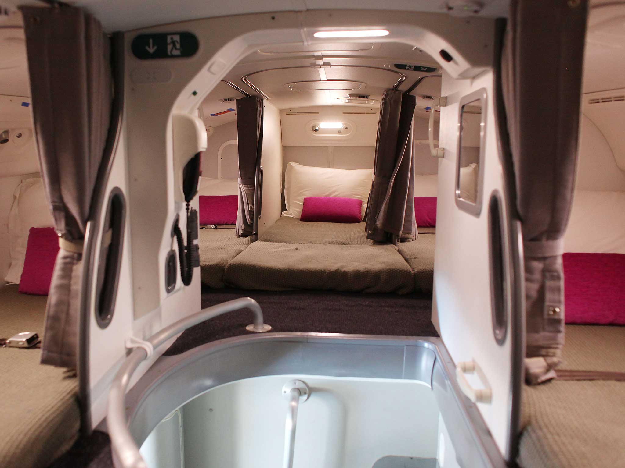 The interior of the crew sleeping quarters on the Boeing 787 Dreamliner (Getty )