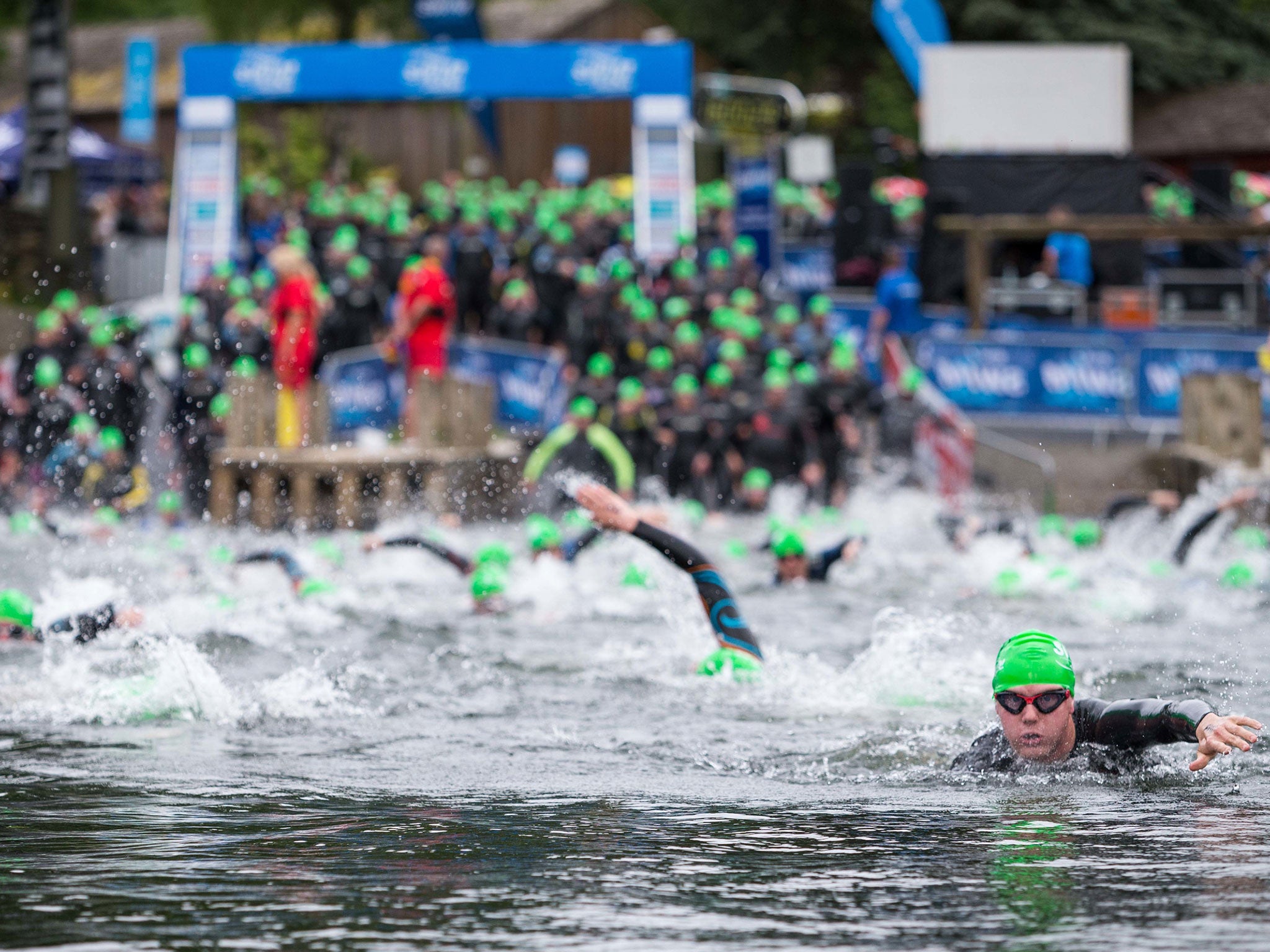 The Great North Swim 2015 at Windermere in the Lake District: some 10,000 people take part in this annual event