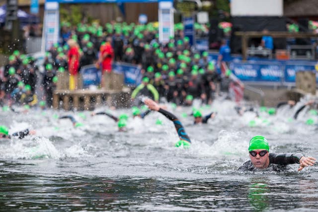 The Great North Swim 2015 at Windermere in the Lake District: some 10,000 people take part in this annual event