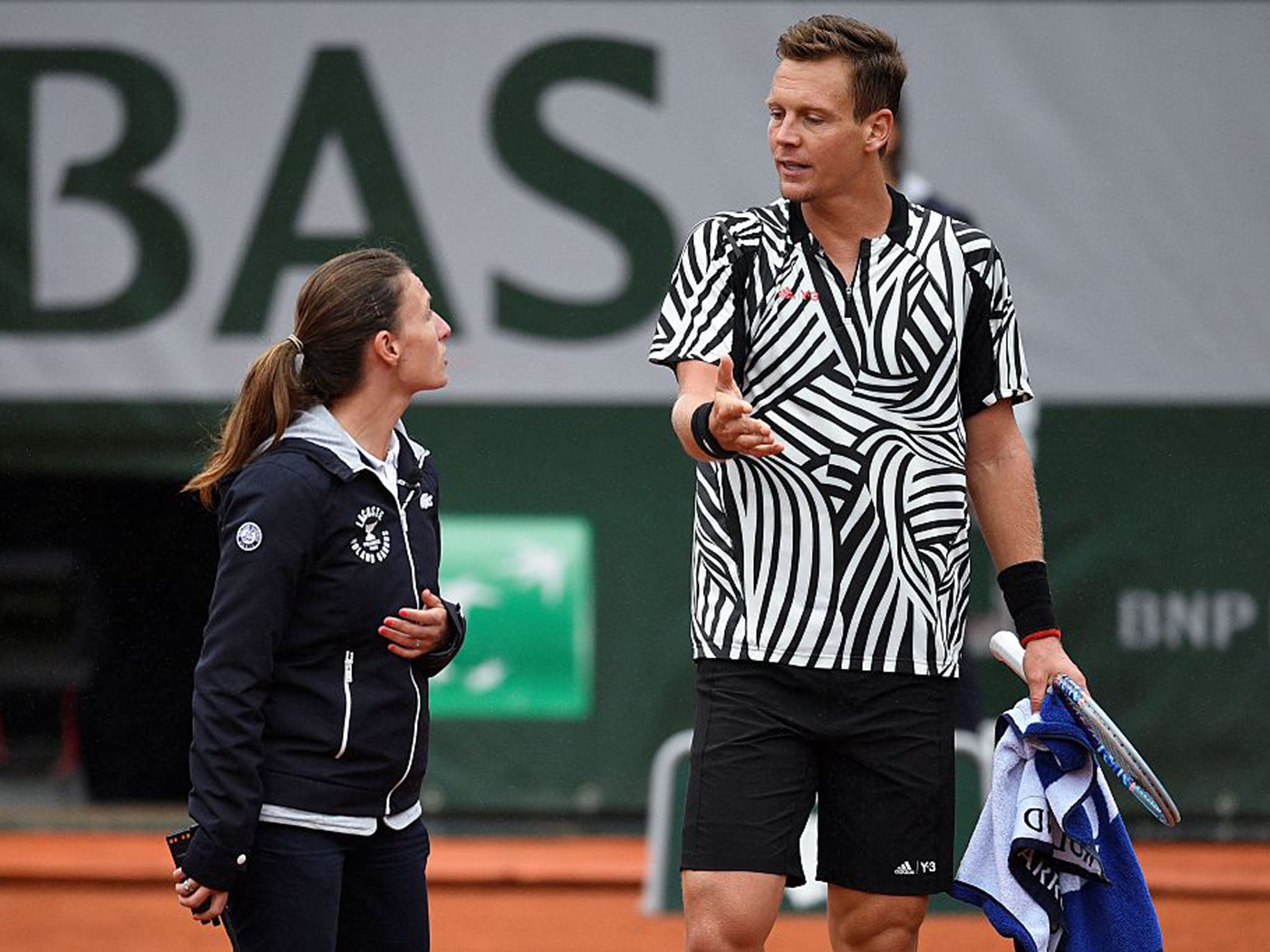 Rain interrupted play throughout in Paris