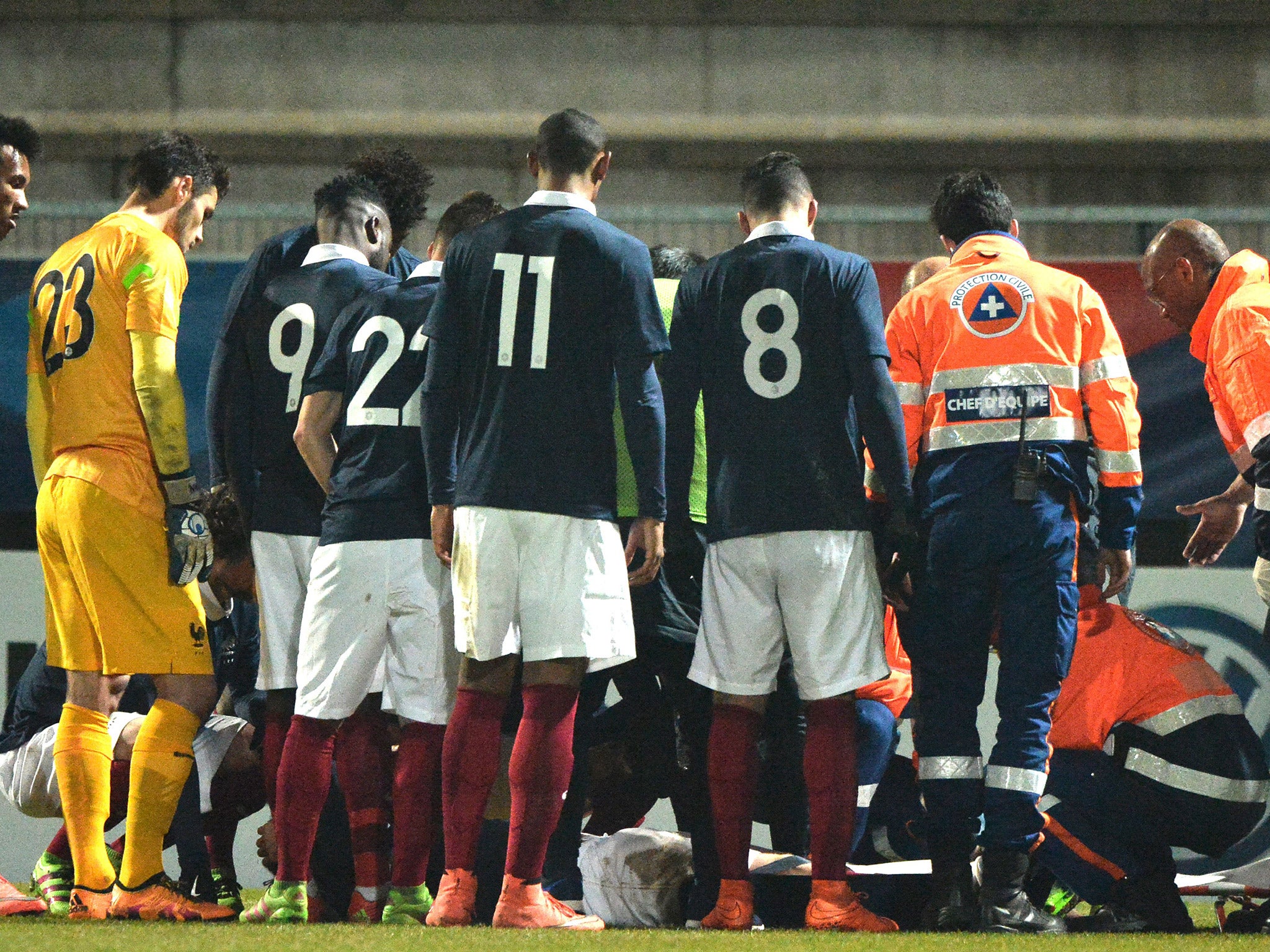 Aymeric Laporte suffered a dislocated ankle and broken leg while playing for France Under-21s