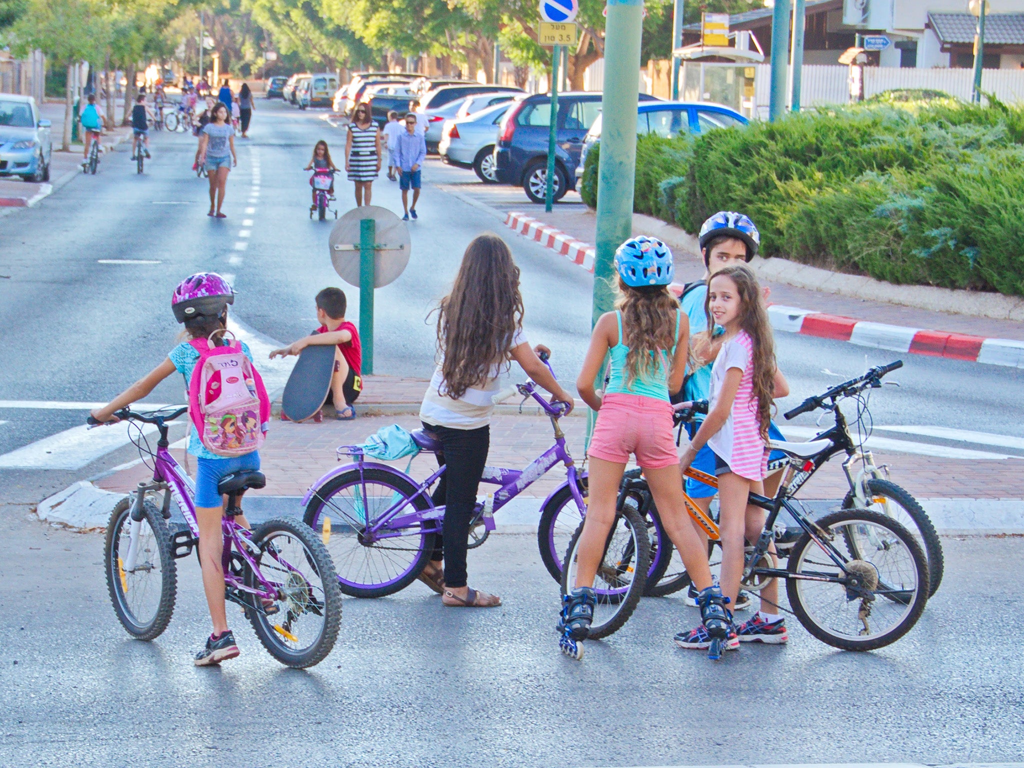 girls riding bikes