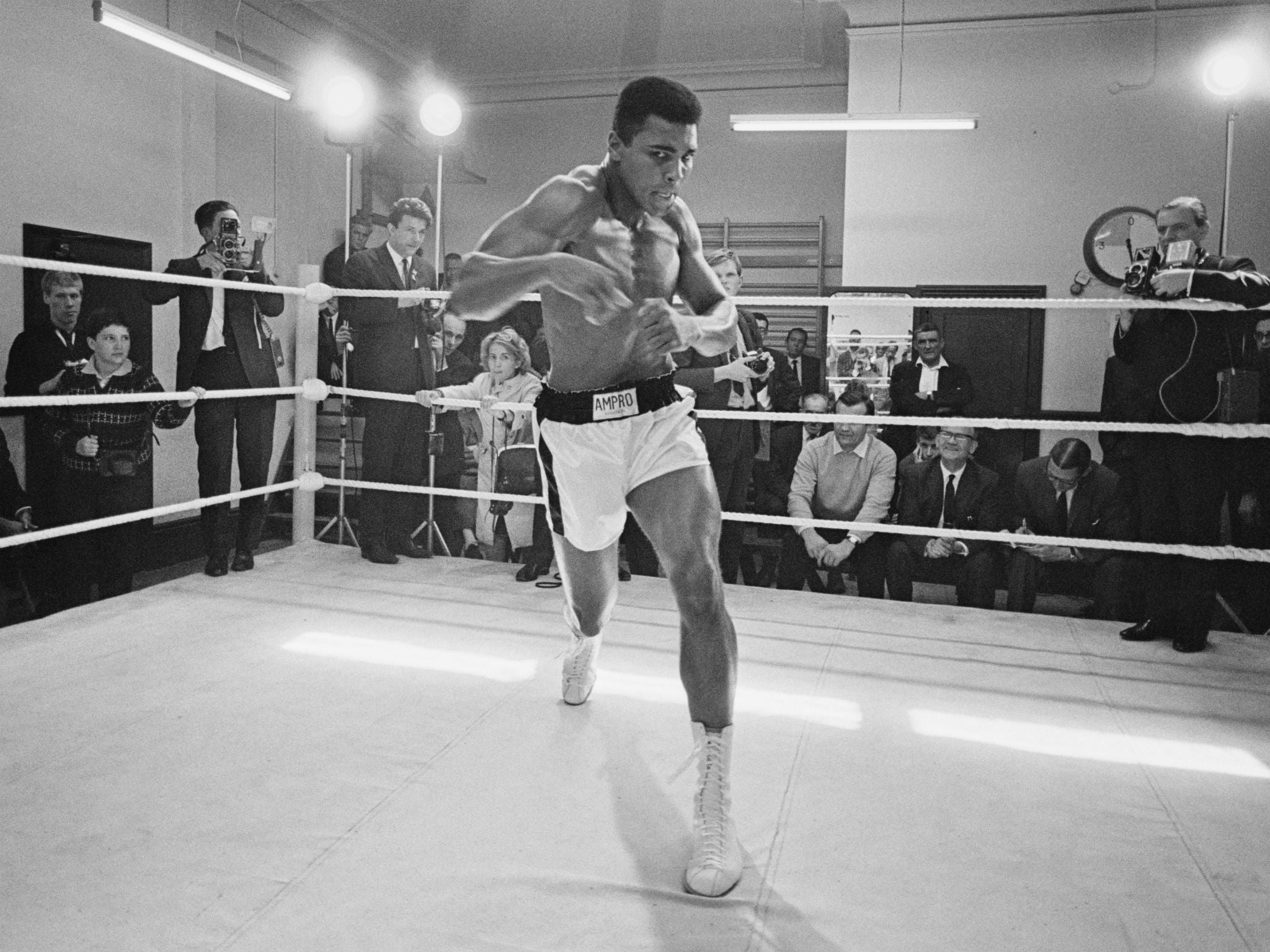 Muhammad Ali preparing for his fight with Brian London in London in 1966