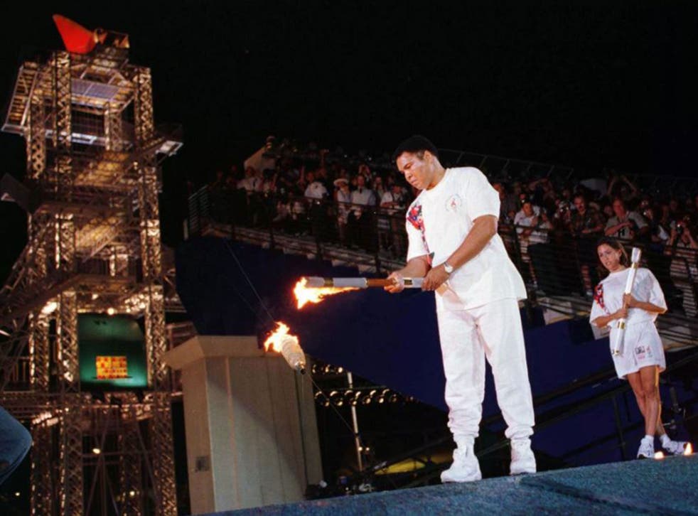 Muhammad Ali opens the 1996 Olympic Games in Atlanta, Georgia