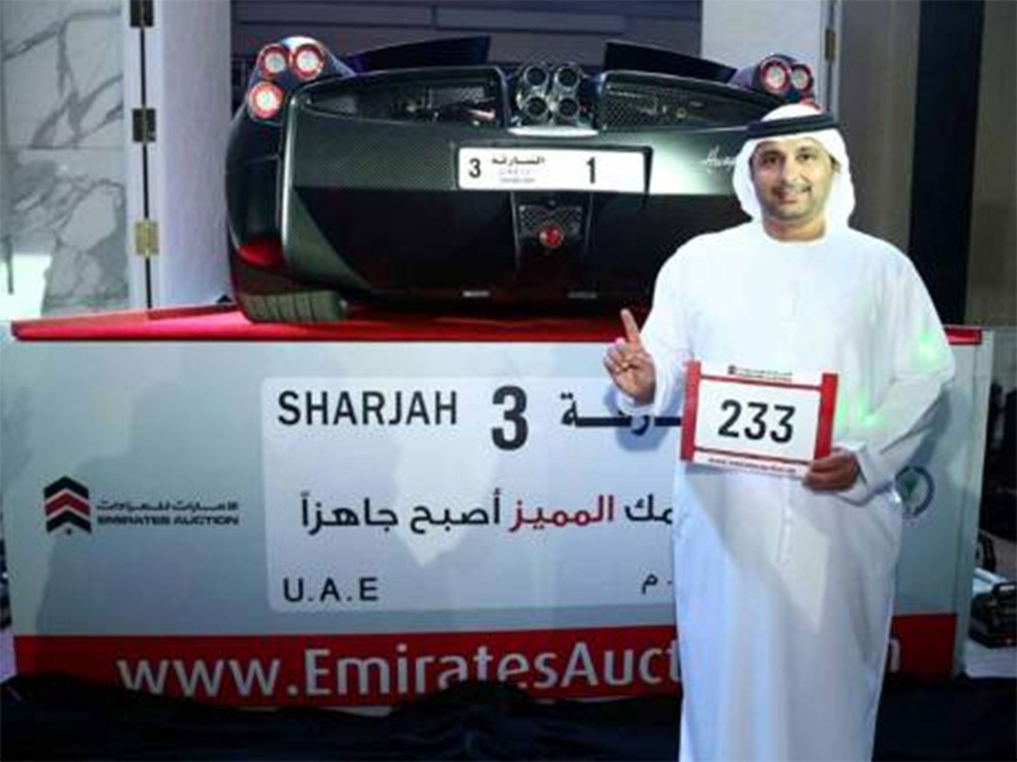 Arif Ahmad al-Zarouni is pictured with his prize
