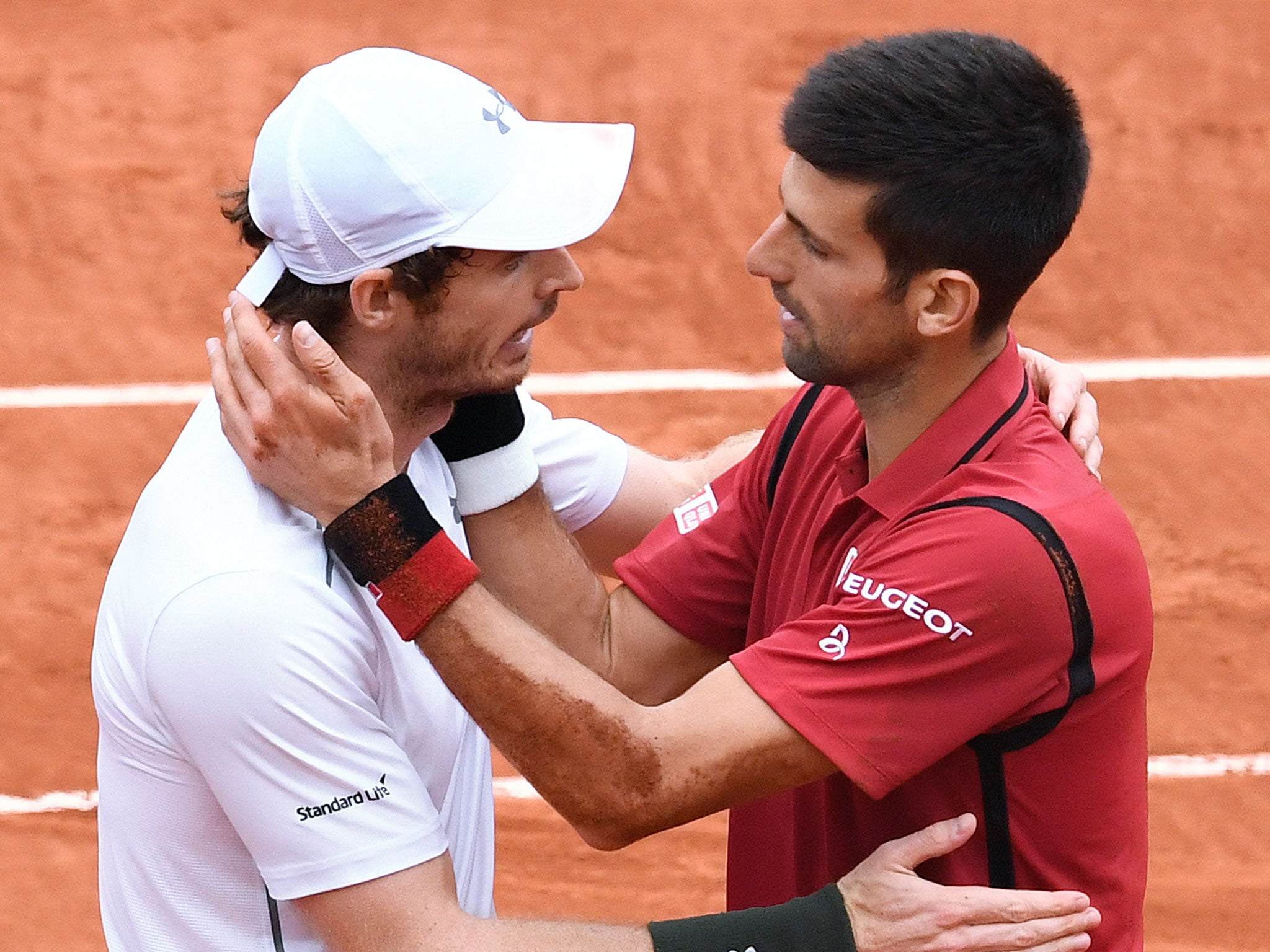 Andy Murray congratulates Novak Djokovic on his French Open victory