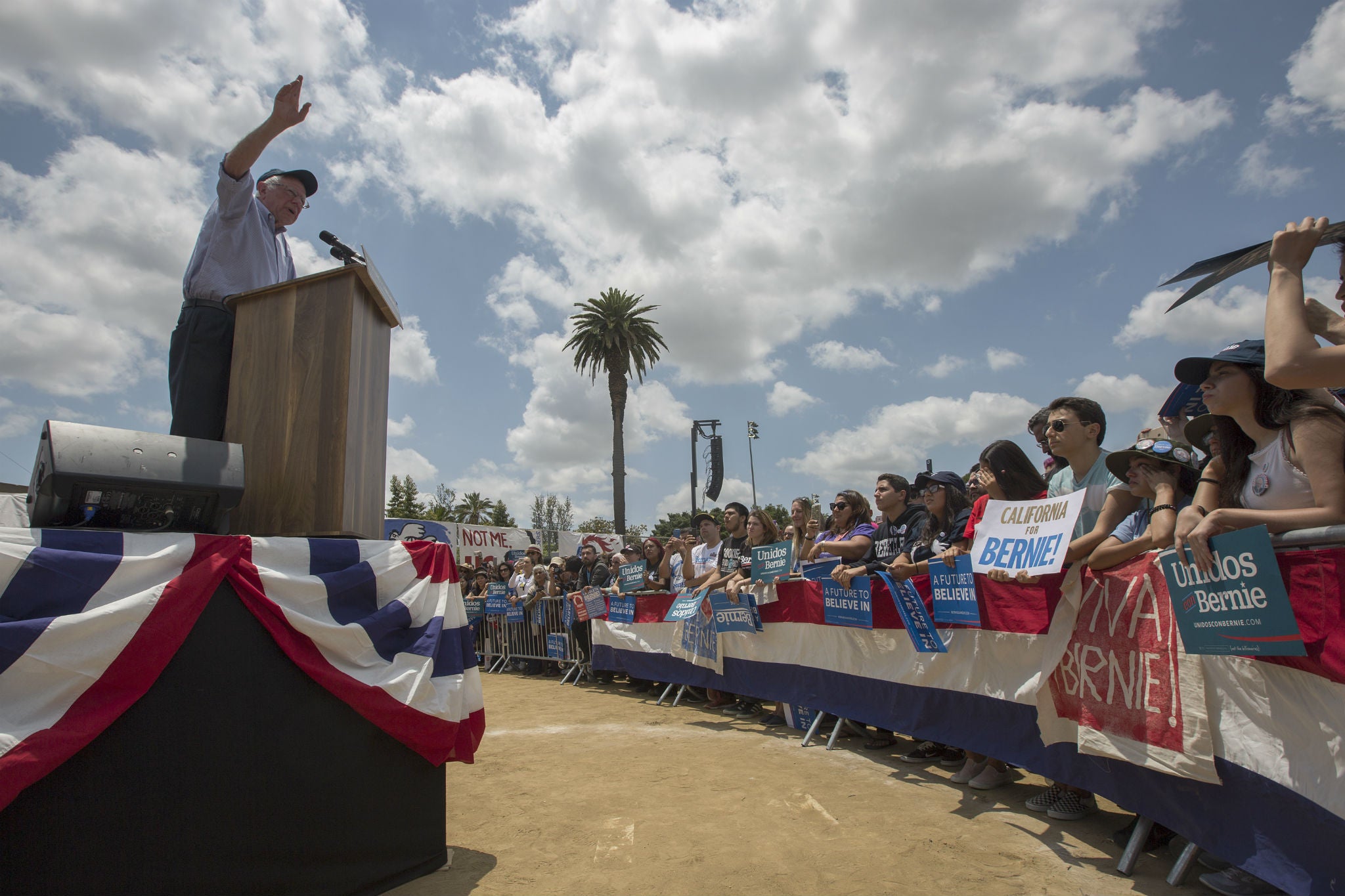 Bernie Sanders campaigns in East Los Angeles, during a campaign slog that he hopes will help him to edge out Hillary Clinton in California
