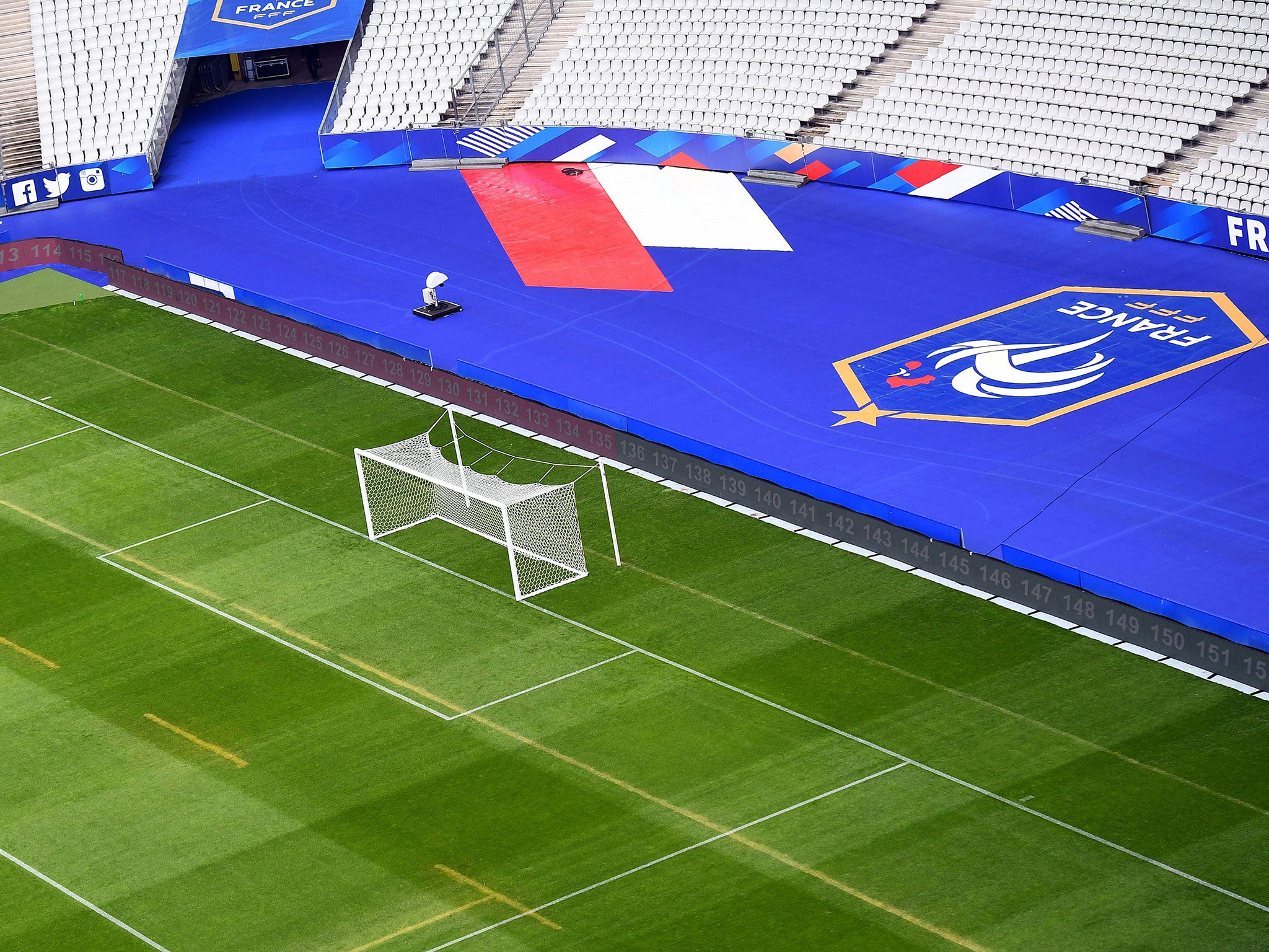 A view of the Stade de France which hosts the first game